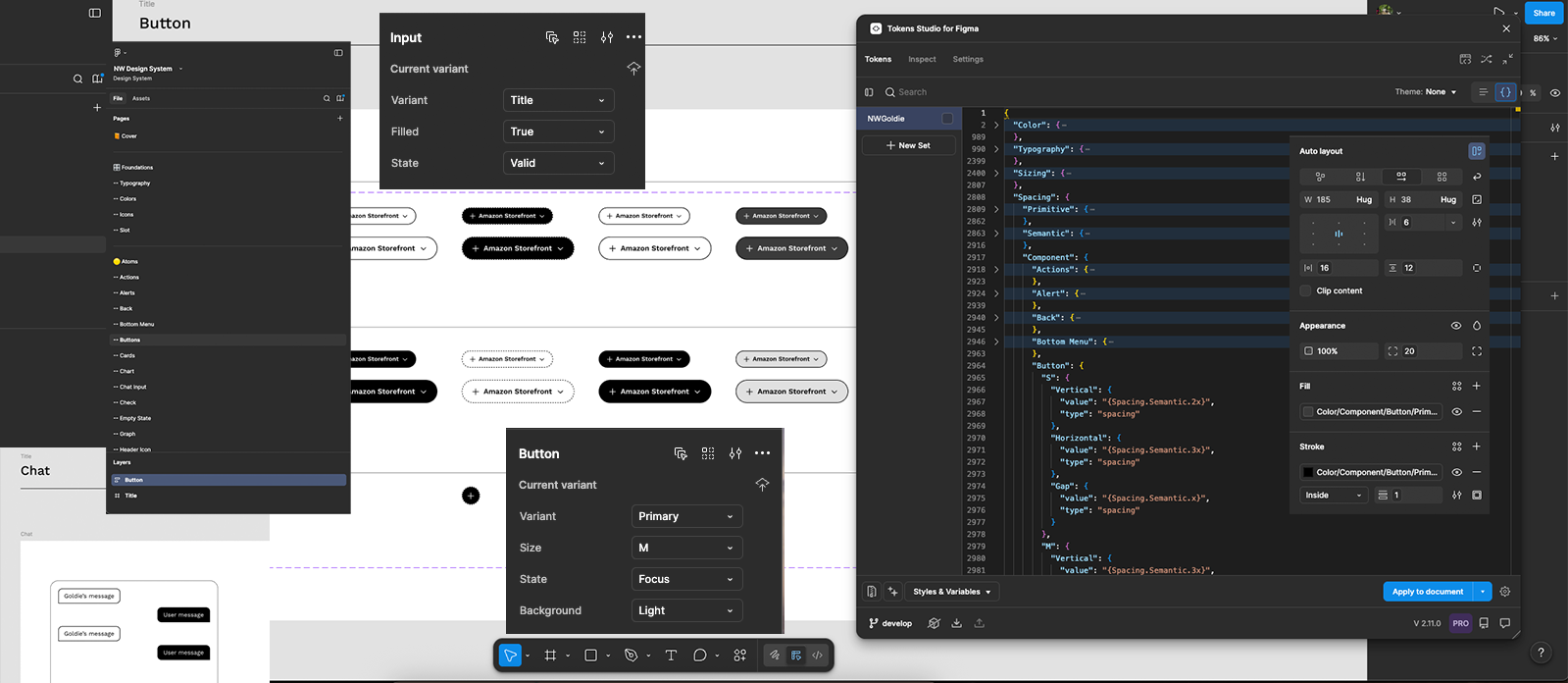 Screencaptures from a Design System